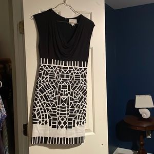 Nicole miller cowl neck geometric dress 8